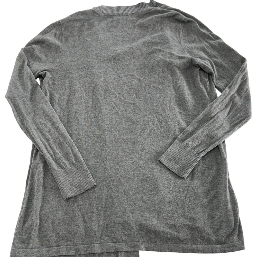 J Jill Cardigan‎ Sweater Set Women Small Gray Silk Cotton Knit Twinset Attached